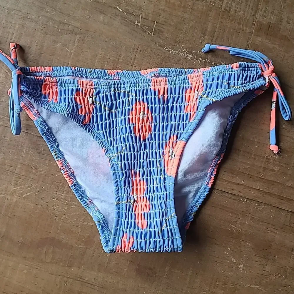 Snapper Rock Sustainable Swim Bottoms Blue Bright Tropical Hawaii‎ Girls 10